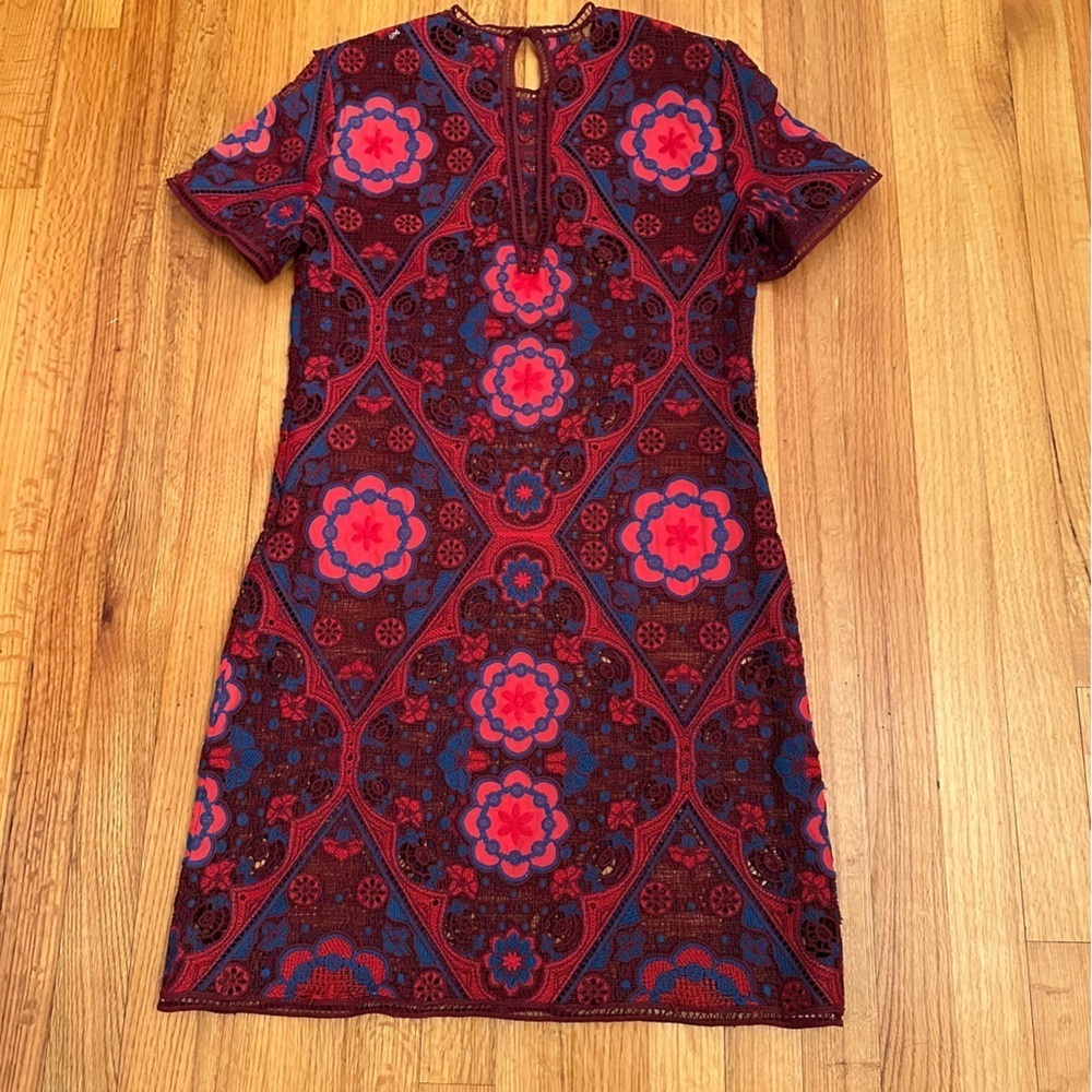 SANDRO RED LACE DRESS size FR3 # - Picture 5 of 14